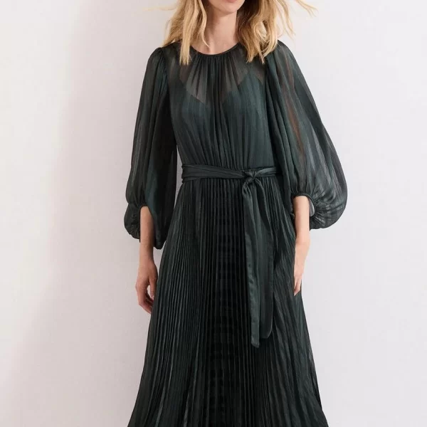 Phase Eight Γυναικείο Φόρεμα Με Balloon Μανίκια Και Πλισέ Φούστα