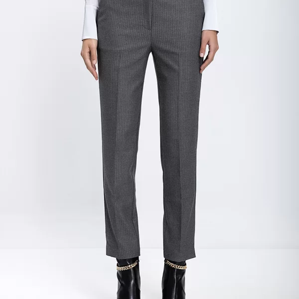 Laura Donini Γυναικείο Παντελόνι Με Διακριτική Ριγέ Υφή Straight Fit