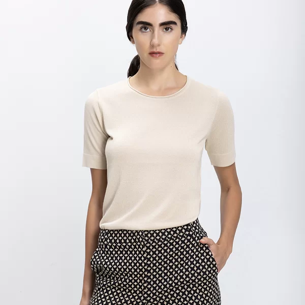 Bianca Γυναικείο Πλεκτό Τοπ Με Διακριτική Λάμψη Regular Fit