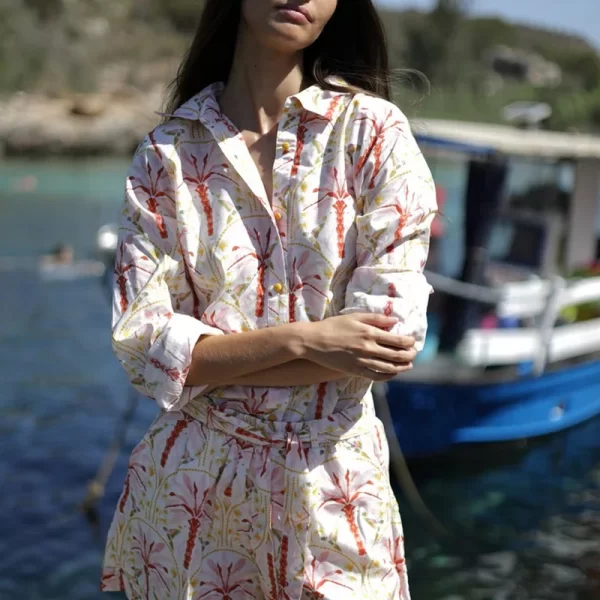 LUNA LLENA Luna Llena Γυναικείο Σορτς Regular Fit Βαμβακερό Με Ζώνη Και Print