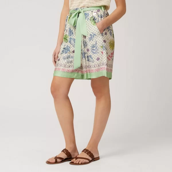 Harmont & Blaine Γυναικείο Σορτς Floral Comfort Fit σε Ανοιχτό Πράσινο