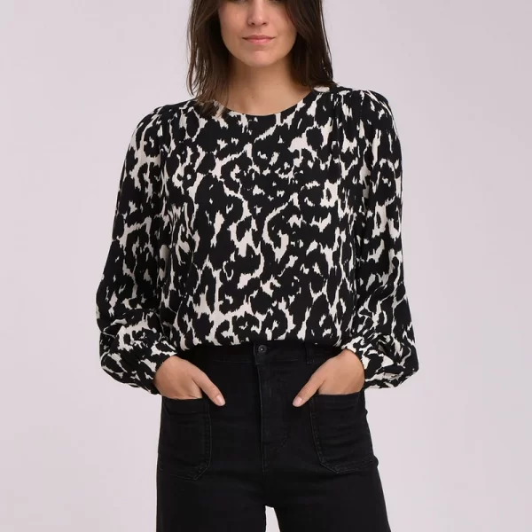 LA FEE MARABOUTEE La Fee Maraboutee Γυναικεία Μπλούζα Ασπρόμαυρη 100% Viscose