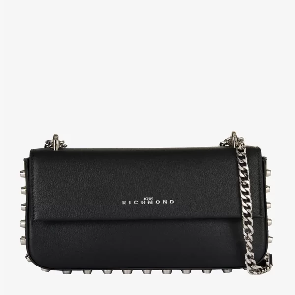 John Richmond John Richmond Γυναικείο Τσαντάκι Ώμου με Λουράκι Αλυσίδας σε Μαύρο