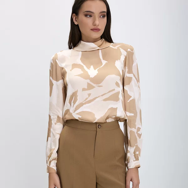 Diana D Γυναικεία Μπλούζα Regular Fit 100% Βισκόζη Εμπριμέ