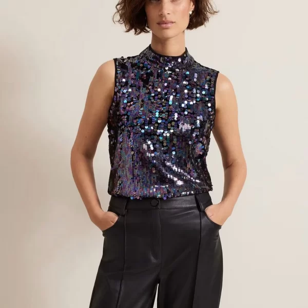 Phase Eight Γυναικείο Τοπ Με Πολύχρωμες Παγέτες