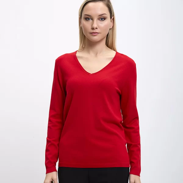 Clarina Γυναικείο Πλεκτό με Λαιμόκοψη V Regular Fit