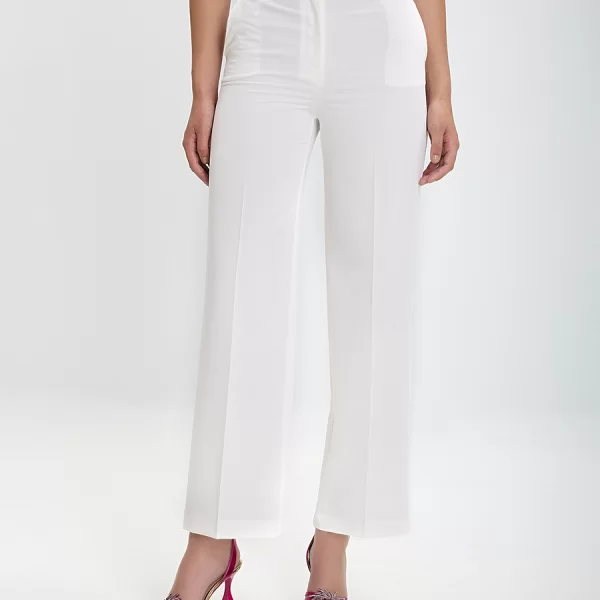 Laura Donini Παντελόνι Wide Leg σε Εκρού