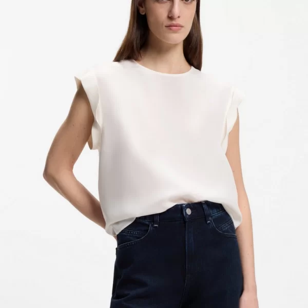 Boss Boss Γυναικεία Μπλούζα Regular Fit Με Keyhole Στην Πλάτη