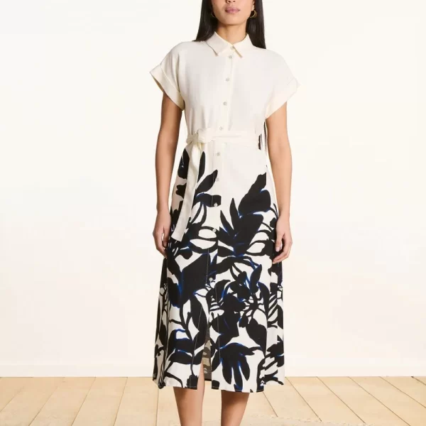 LA FEE MARABOUTEE La Fee Maraboutee Γυναικείο Φόρεμα Σεμιζιέ Με Ζώνη Και Floral Σχέδιο