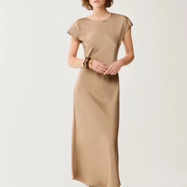 Penny Black Penny Black Γυναικείο Φόρεμα Midi Regular Fit Με Double Satin Και Kimono Μανίκια