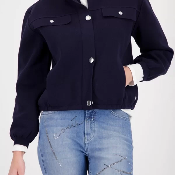 Monari Monari Γυναικείο Cargo Jacket Με Φερμουάρ Και Μεταλλικά Κουμπιά