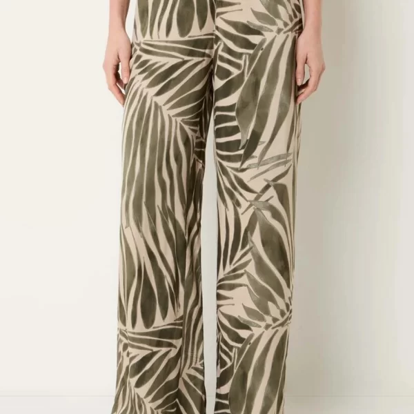 Penny Black Penny Black Γυναικείο Παντελόνι Wide Fit Με Σατινέ Υφή Και Print