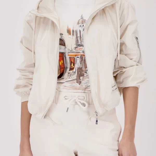 Monari Monari Γυναικείο Ελαφρύ Μπουφάν Με Κουκούλα Και Φερμουάρ