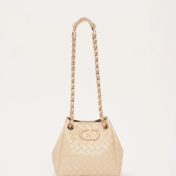 Gaudi Γυναικεία Τσάντα Bucket Με Πλεκτό Σχέδιο Και Αλυσίδα