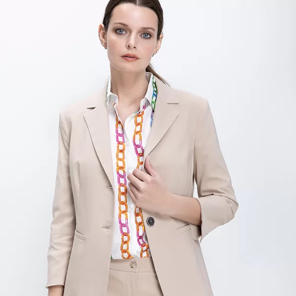 Laura Donini Γυναικείο Σακάκι Regular Fit Με Κλασικό Πέτο Και Δίχρωμα Κουμπιά