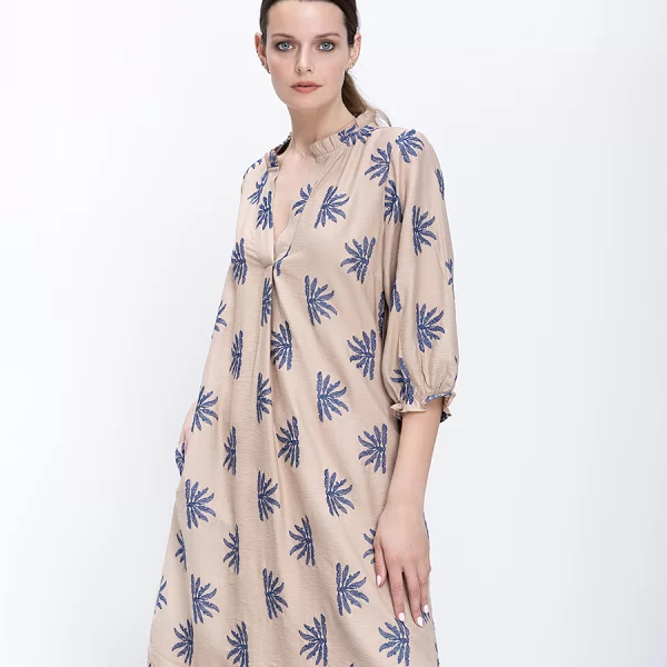 Mina Roo Mina Roo Γυναικείο Φόρεμα Mini Με Print Και V Λαιμόκοψη