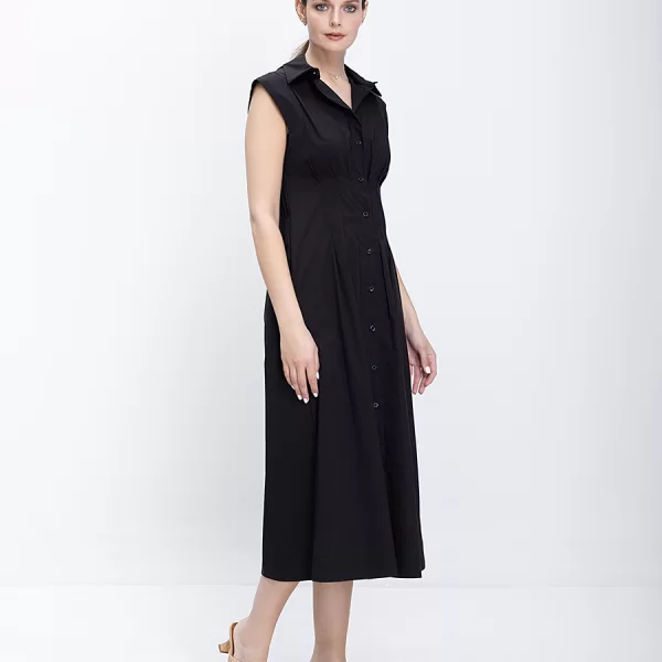 LA FEE MARABOUTEE La Fee Maraboutee Γυναικείο Φόρεμα Midi Με Κουμπιά Και Γιακά