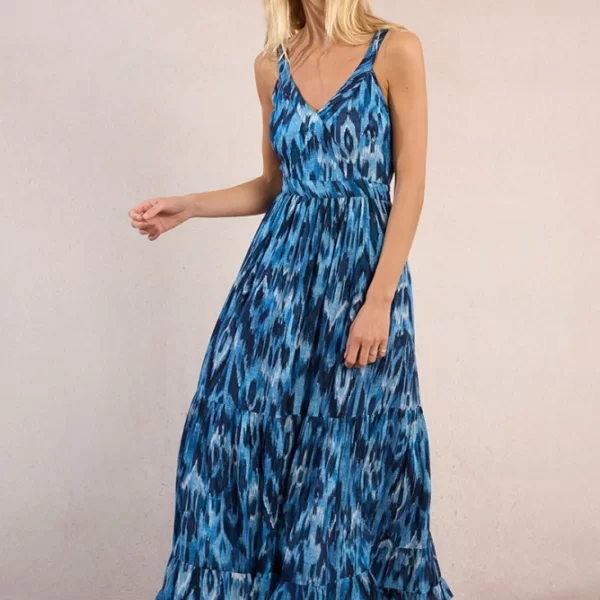 Molly Bracken Molly Bracken Γυναικείο Φόρεμα Maxi Με Εμπριμέ Σχέδιο Και Βολάν