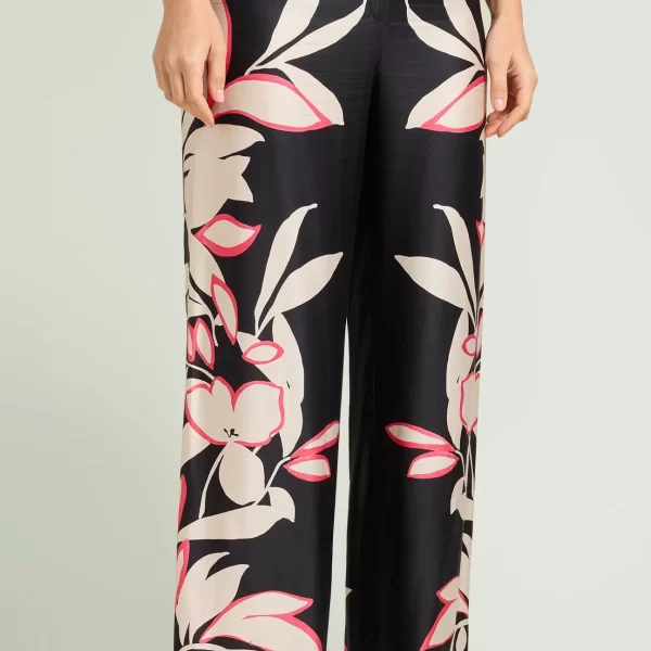 Luisa Viola Luisa Viola Γυναικείο Παντελόνι Εμπριμέ Με Σατέν Υφή