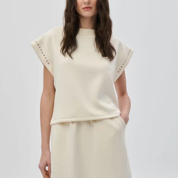 Μπλούζα με σχέδιο απο στρας στα μανίκια Μαύρο