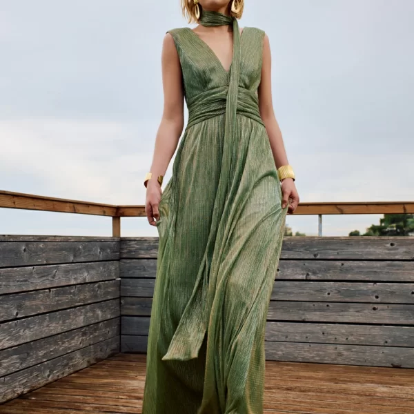 DESIREE Μάξι εξώπλατο πλισέ φόρεμα