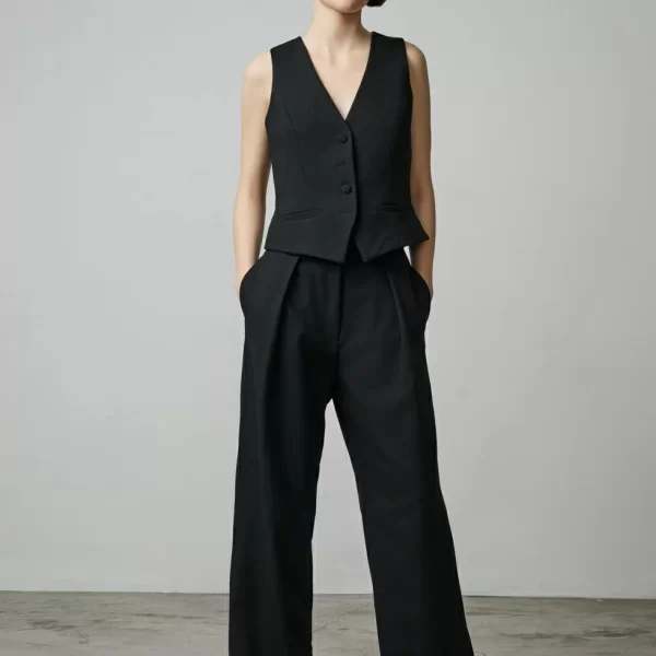 DESIREE Ψηλόμεσο ριχτό παντελόνι με πιέτες