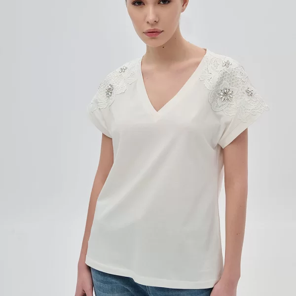 Cinderella Μπλούζα με δαντέλα και στρας