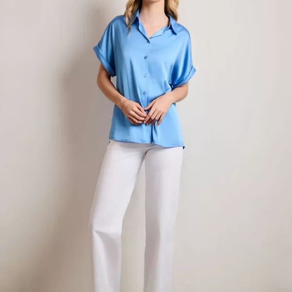 κοντομάνικο πουκάμισο σατινέ