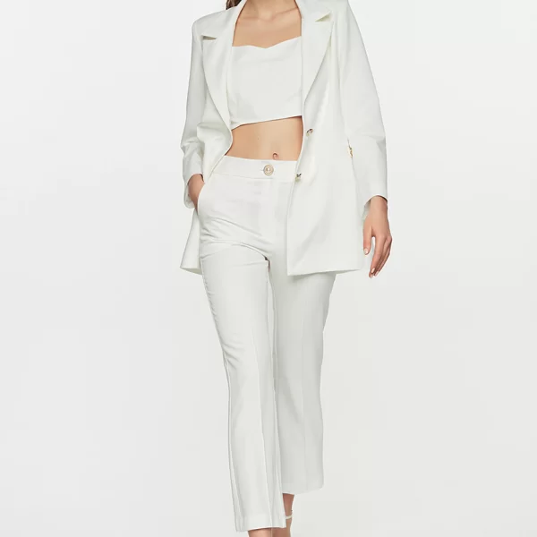 DEJAVU Λεύκο σακάκι με πέρλα κουμπιά λευκό