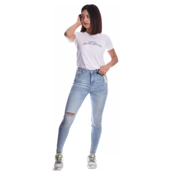 Ξασπρισμένο ελαστικό τζίν