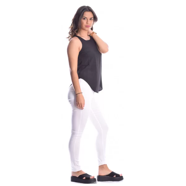 Alcott Donna (Italy) Λευκό εφαρμοστό παντελόνι