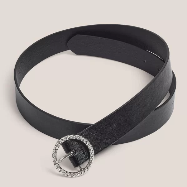Alcott Donna (Italy) Μαύρη δερματίνη ζώνη με μεταλλική αγκράφα