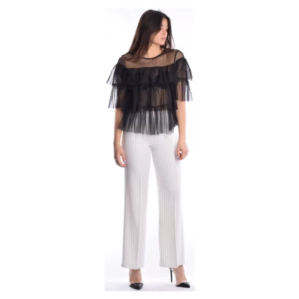 Ριγέ υφασμάτινο παντελόνι