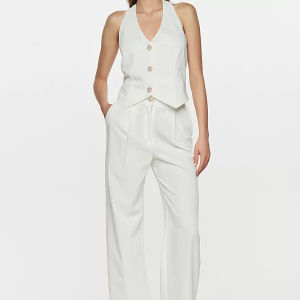 DEJAVU Φαρδιά παντελόνα με λάστιχο και πιέτες Μαύρο