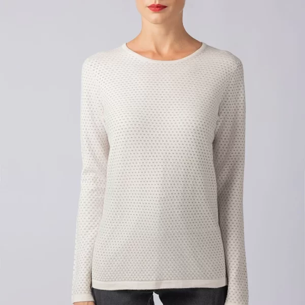 Εκρού λούρεξ μακρυμάνικη μπλούζα μώβ