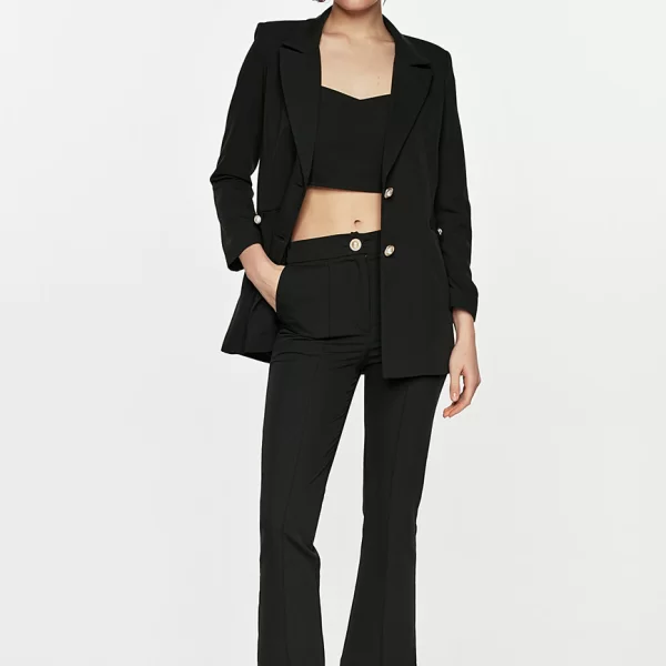 DEJAVU Μαύρο σακάκι με πέρλα κουμπιά