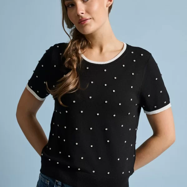 DESIREE Πλεκτή μπλούζα με στρας