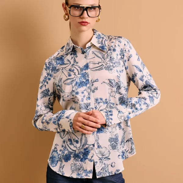 DESIREE Εμπριμέ σατινέ πουκάμισο