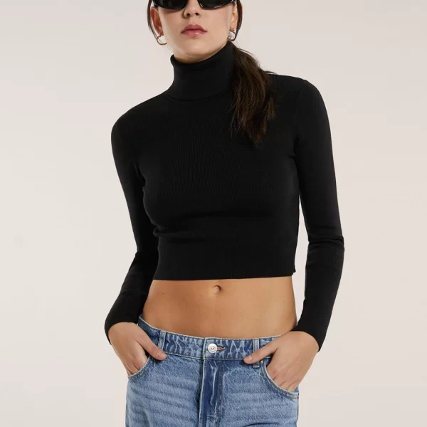 Alcott Donna (Italy) Cropped top πουλόβερ ζιβάγκο
