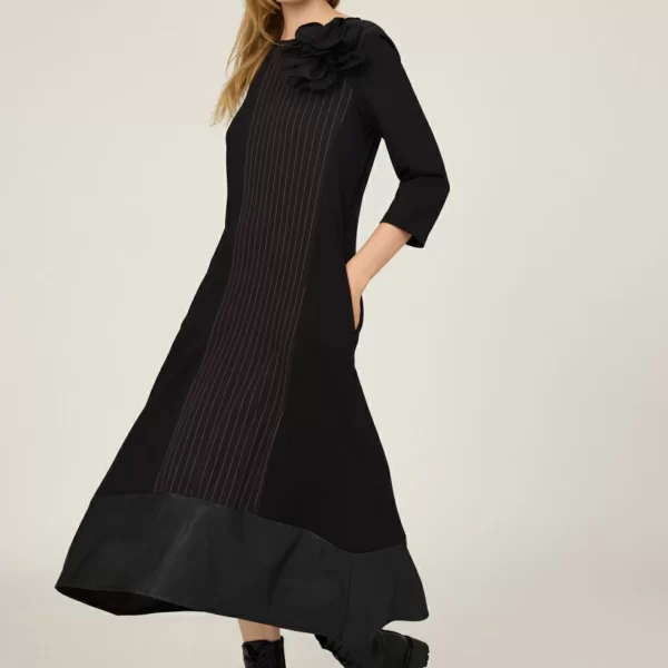 DESIREE Μίντι φόρεμα με δερμάτινο τελείωμα