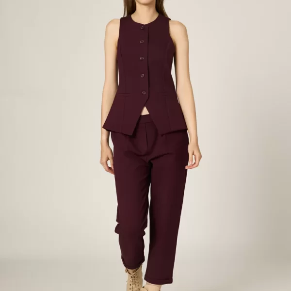 DESIREE Ψηλόμεσο παντελόνι με ίσιο μπατζάκι και ρεβέρ