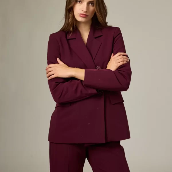 DESIREE Μπορντό σακάκι blazer σταυρωτό