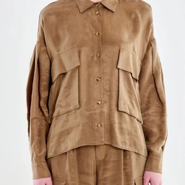 Vicolo Πουκάμισο με Τσέπες TAB0122 Κάμελ
