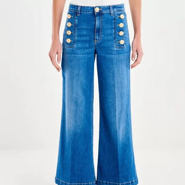 VICOLO Vicolo Γυναικείο Cristina Jeans με Κουμπιά DAB5046 Μπλέ