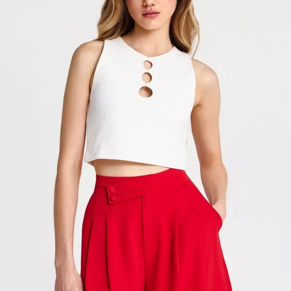 FUNKY BUDDHA Funky Buddha Crop top FBL013-109-17 Λευκό