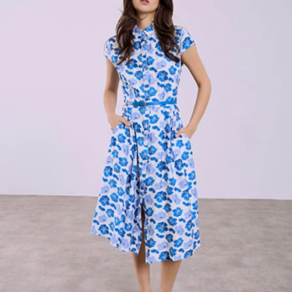 Celestino Φόρεμα σεμιζιέ φλοράλ με πιέτες SQ7999.8698+1