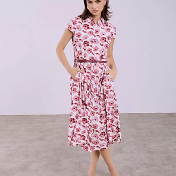 Celestino Φόρεμα σεμιζιέ φλοράλ με πιέτες SQ7999.8698+2