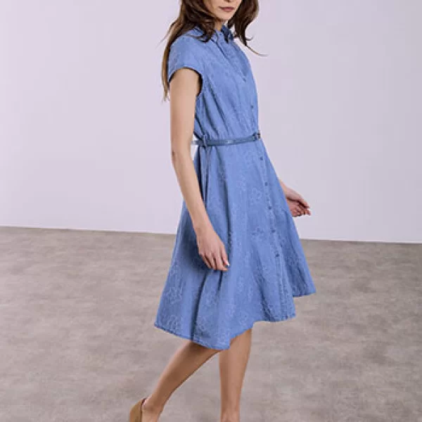 Celestino Σεμιζιέ φόρεμα με ζώνη δερματίνης SQ7999.8653+1