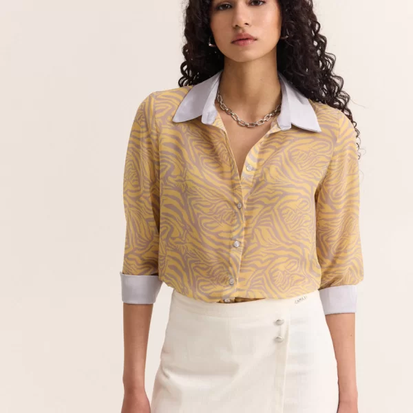 Enzzo Πουκάμισο Aimee - Κίτρινο