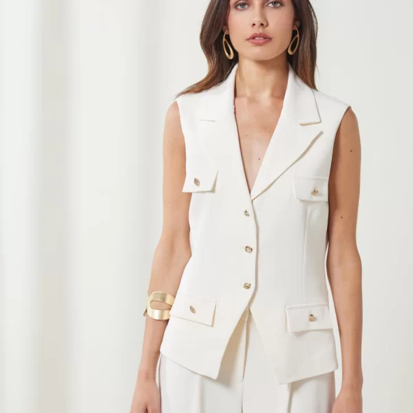 Enzzo Γιλέκο Louise - Εκρού